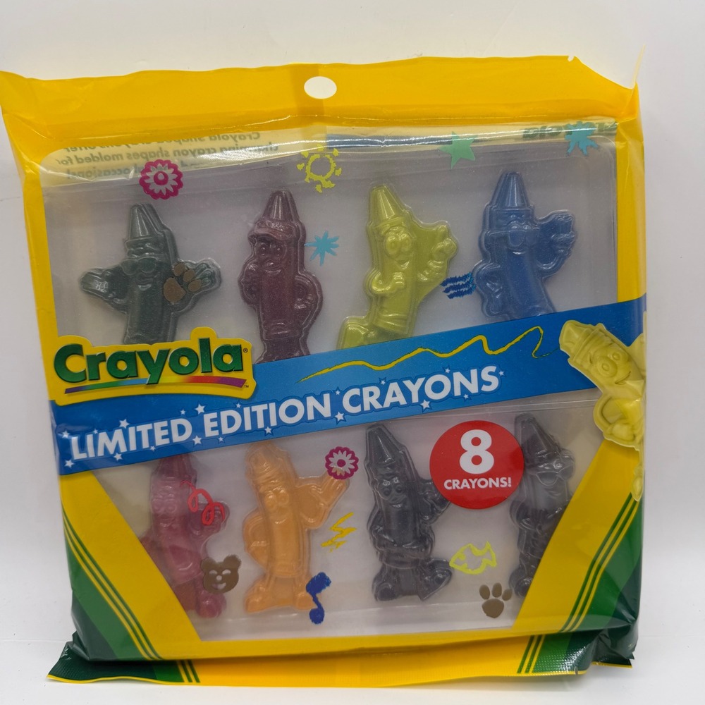 Crayola Limited Edition Shaped Crayons 8 Retired Colors Dandelion Magic Mint NEW